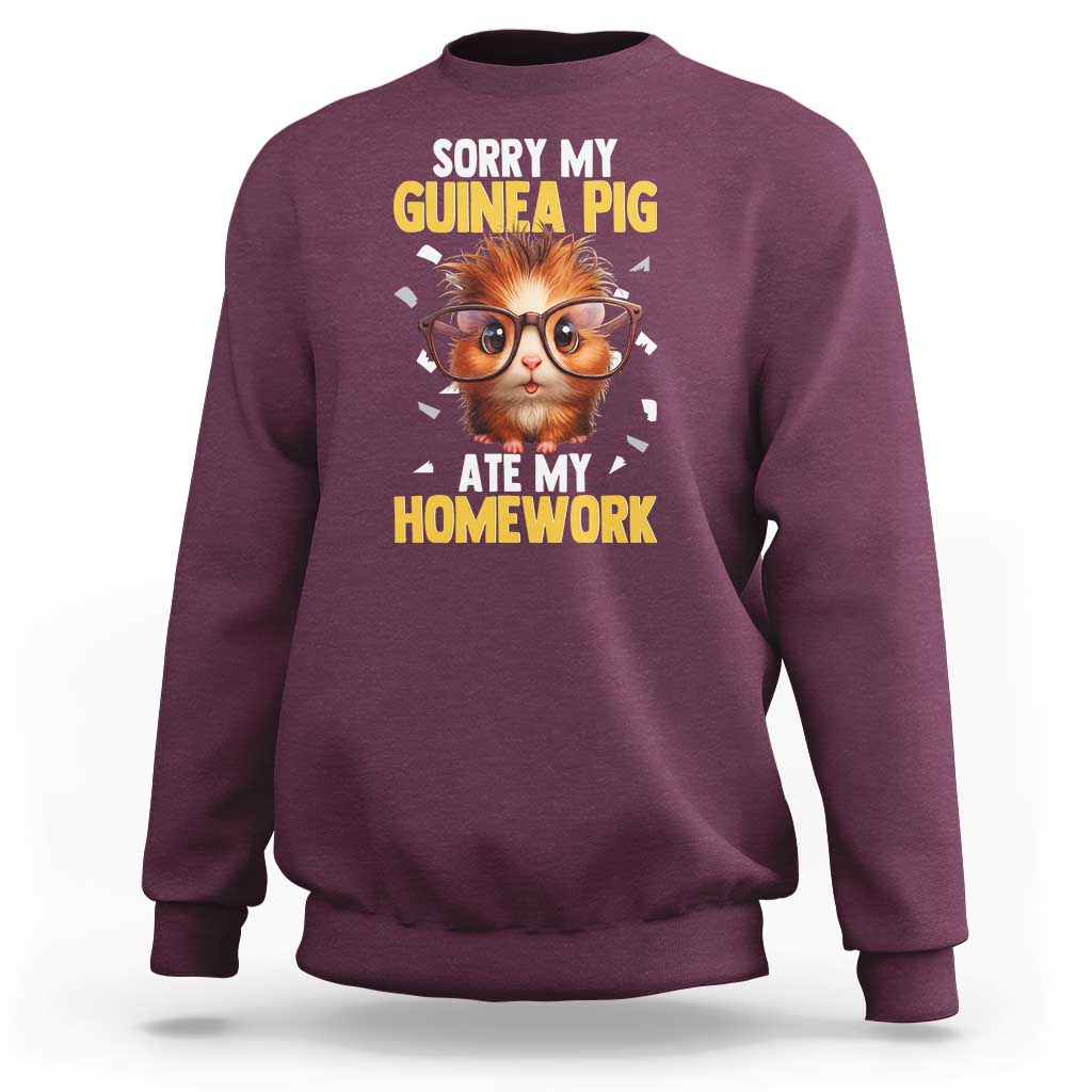 Funny My Guinea Pig Ate My Homework Sweatshirt Gift For Rodent Lovers - Wonder Print Shop