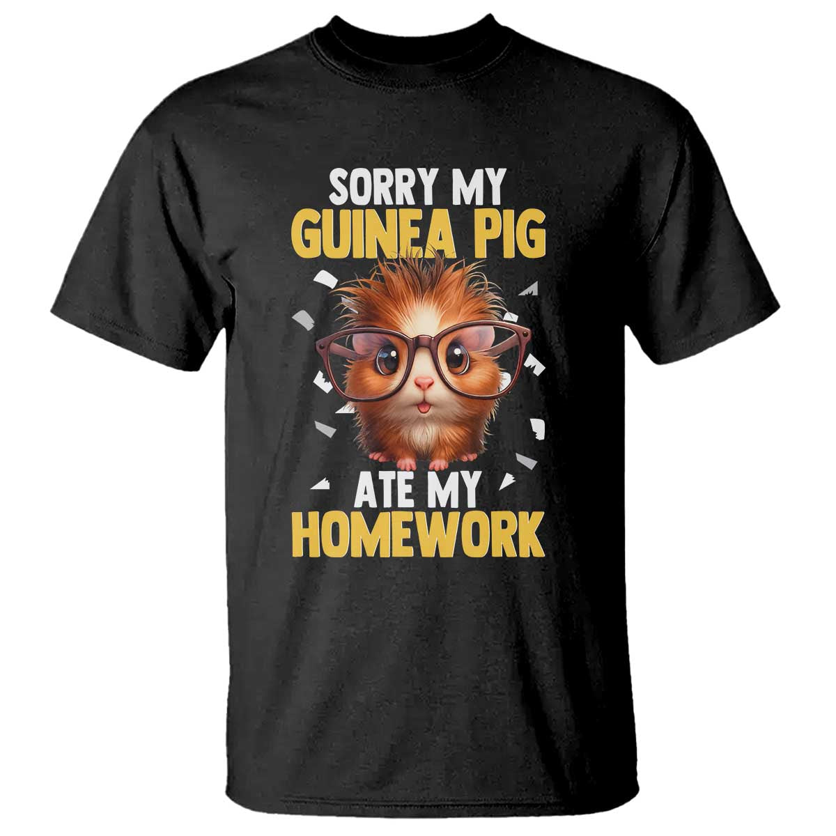 Funny My Guinea Pig Ate My Homework T Shirt Gift For Rodent Lovers - Wonder Print Shop