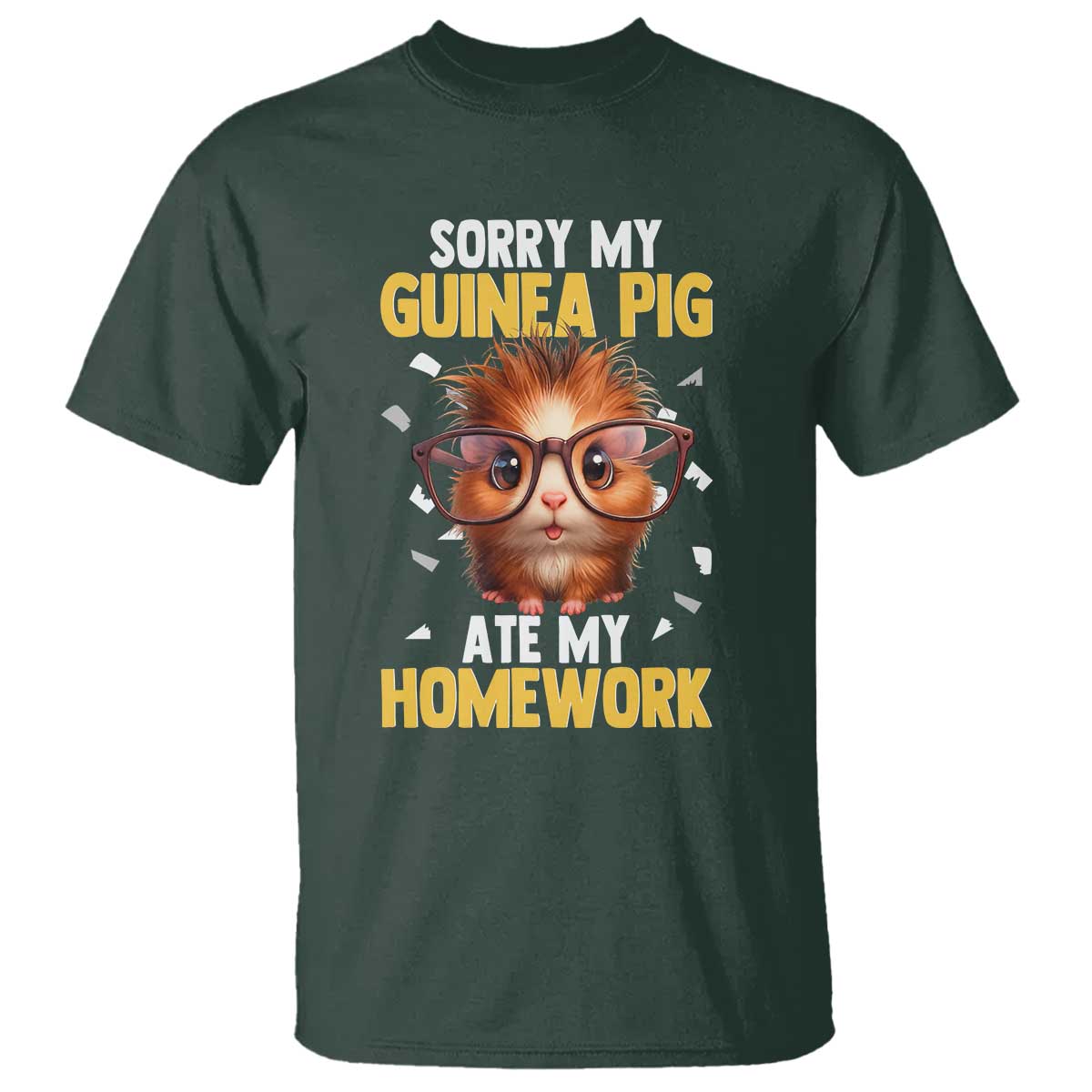 Funny My Guinea Pig Ate My Homework T Shirt Gift For Rodent Lovers - Wonder Print Shop