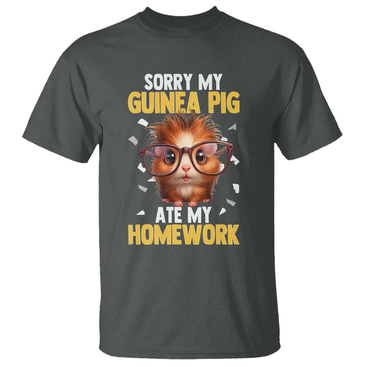 Funny My Guinea Pig Ate My Homework T Shirt Gift For Rodent Lovers - Wonder Print Shop