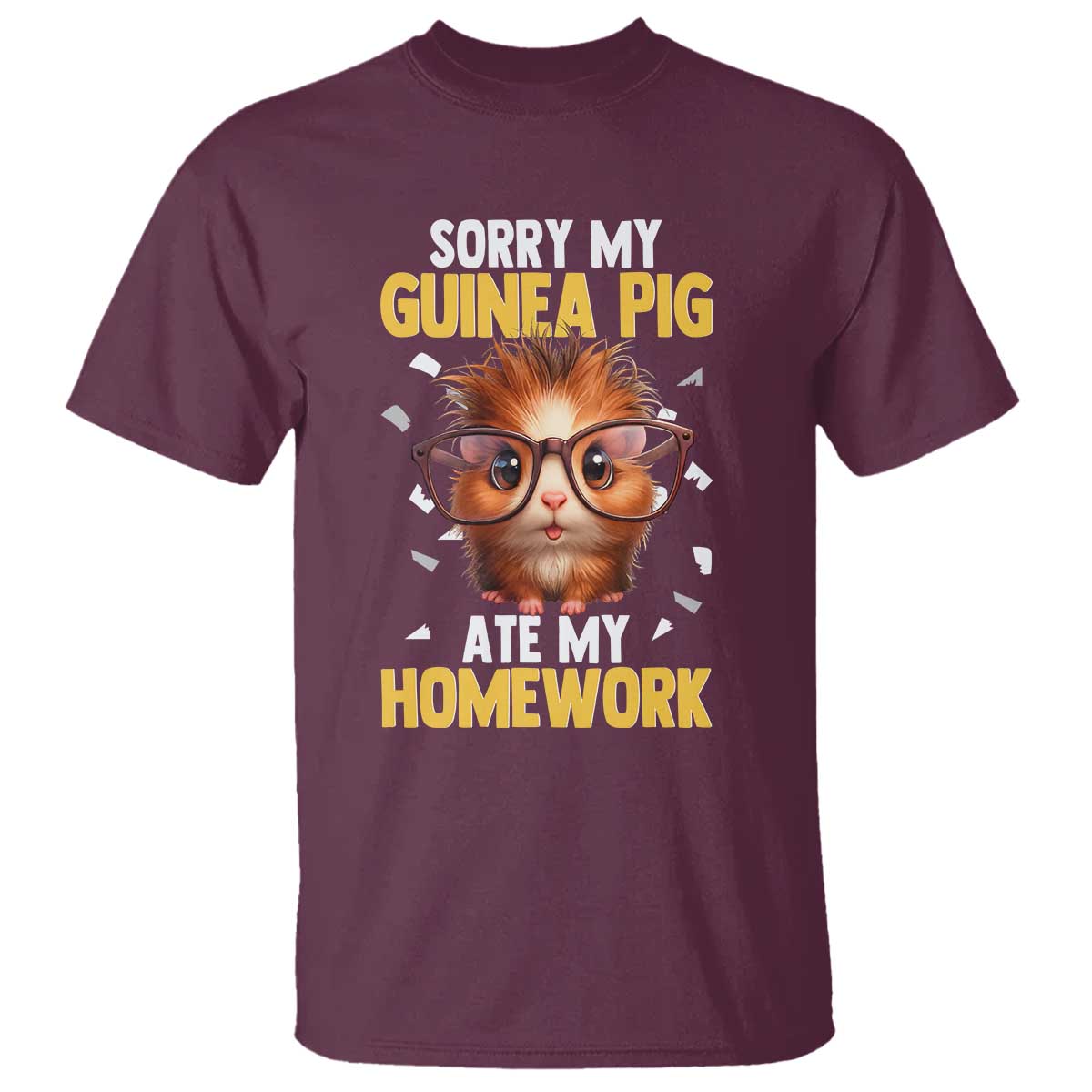 Funny My Guinea Pig Ate My Homework T Shirt Gift For Rodent Lovers - Wonder Print Shop