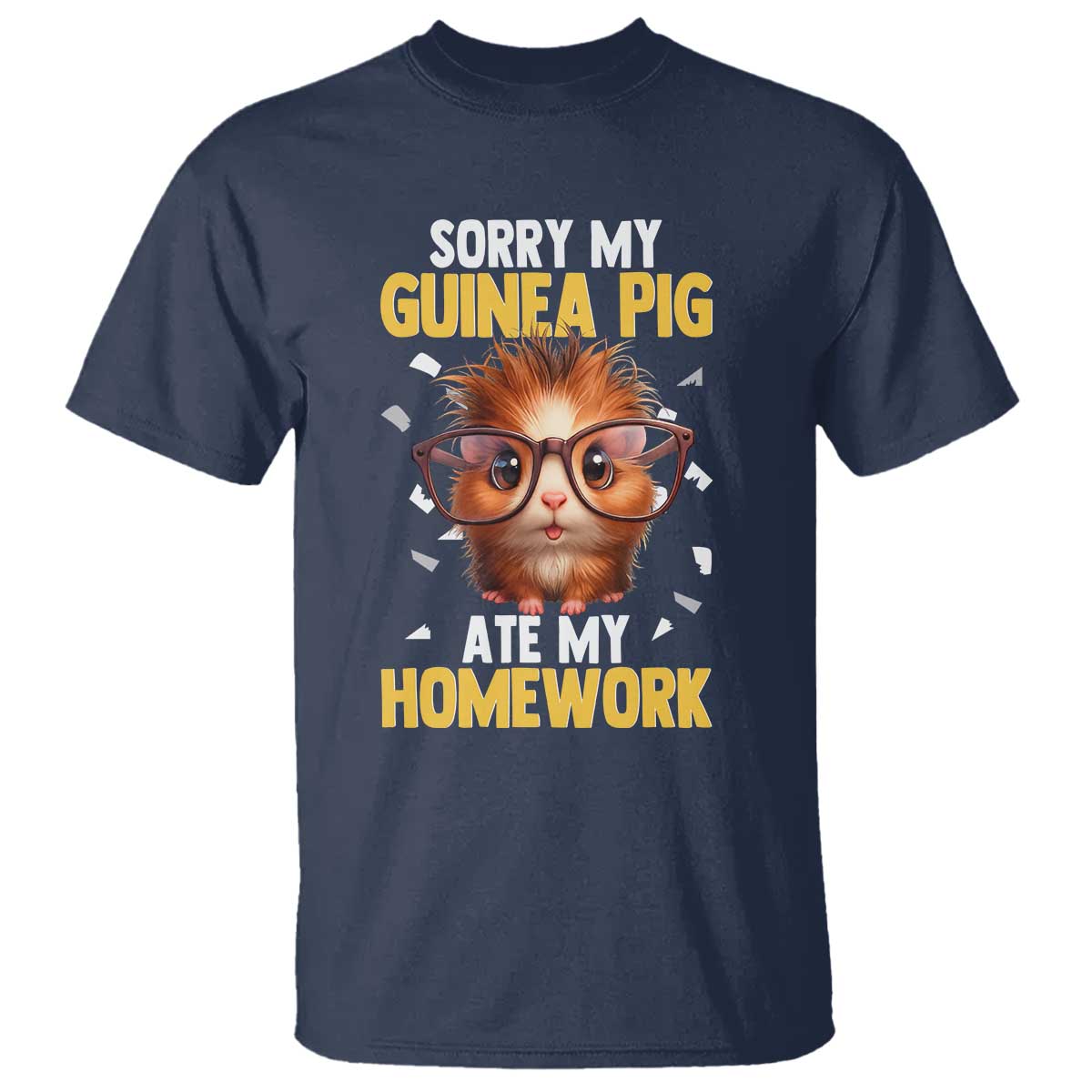 Funny My Guinea Pig Ate My Homework T Shirt Gift For Rodent Lovers - Wonder Print Shop