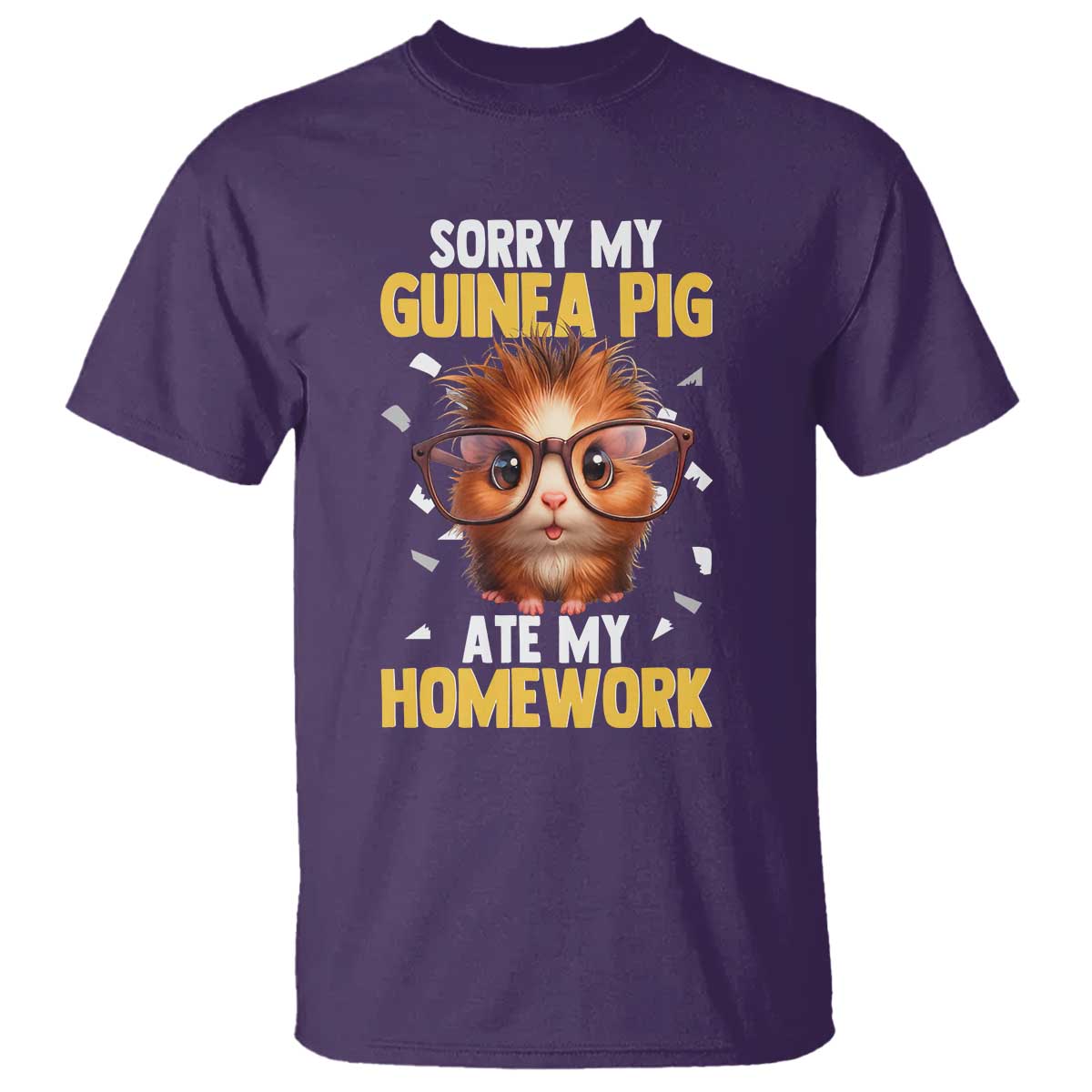 Funny My Guinea Pig Ate My Homework T Shirt Gift For Rodent Lovers - Wonder Print Shop