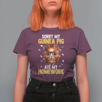 Funny My Guinea Pig Ate My Homework T Shirt For Women Gift For Rodent Lovers - Wonder Print Shop