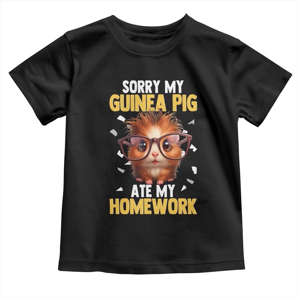 Funny My Guinea Pig Ate My Homework Toddler T Shirt Gift For Rodent Lovers - Wonder Print Shop