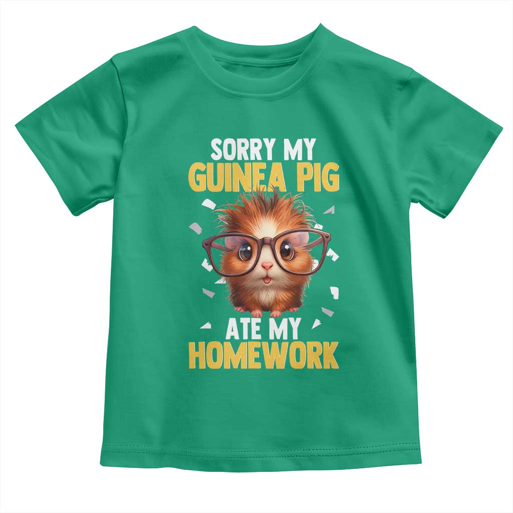 Funny My Guinea Pig Ate My Homework Toddler T Shirt Gift For Rodent Lovers - Wonder Print Shop