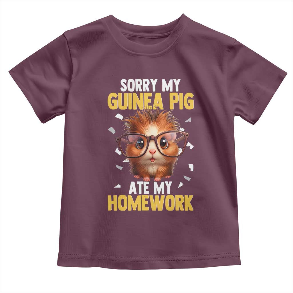 Funny My Guinea Pig Ate My Homework Toddler T Shirt Gift For Rodent Lovers - Wonder Print Shop