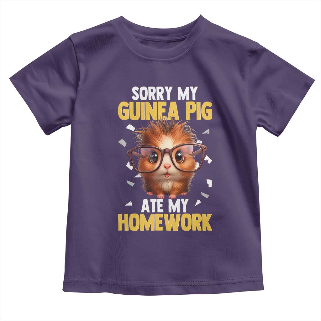 Funny My Guinea Pig Ate My Homework Toddler T Shirt Gift For Rodent Lovers - Wonder Print Shop