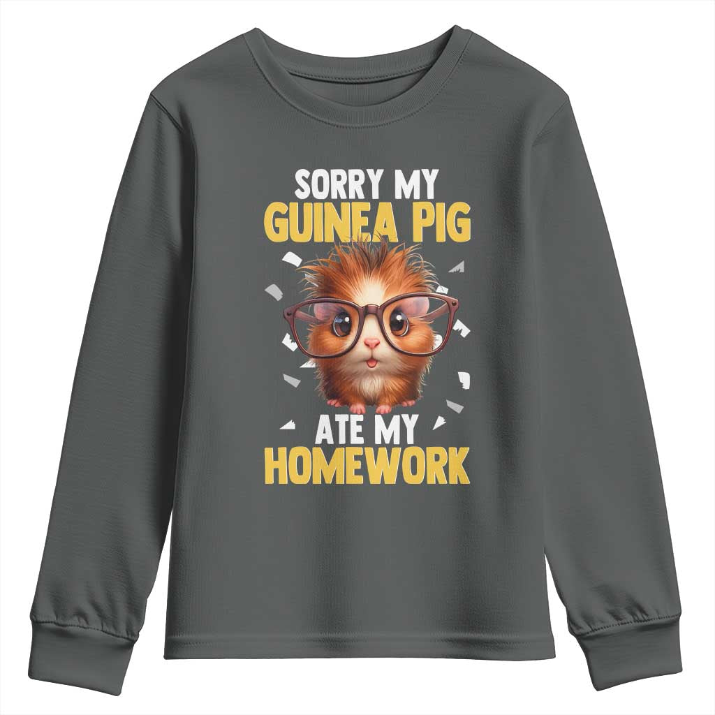 Funny My Guinea Pig Ate My Homework Youth Sweatshirt Gift For Rodent Lovers - Wonder Print Shop