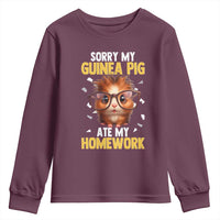 Funny My Guinea Pig Ate My Homework Youth Sweatshirt Gift For Rodent Lovers - Wonder Print Shop