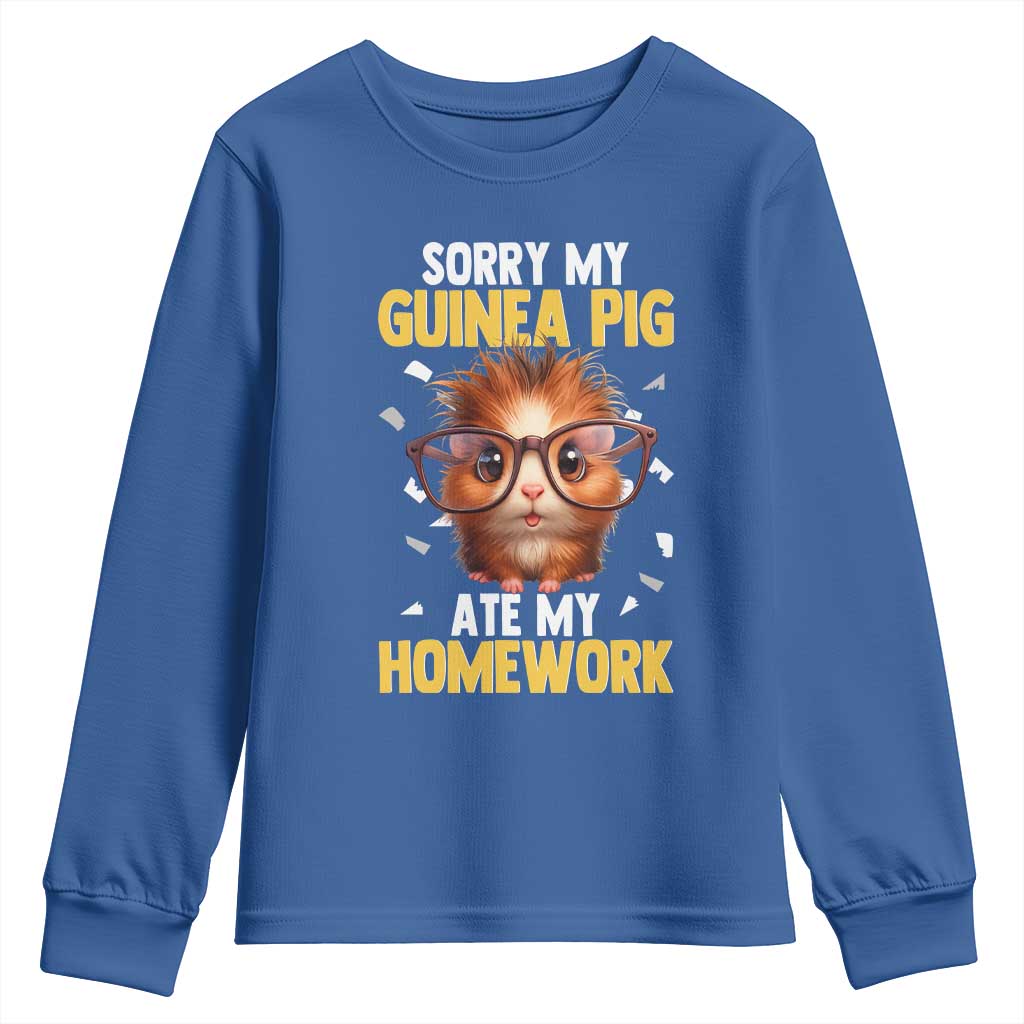Funny My Guinea Pig Ate My Homework Youth Sweatshirt Gift For Rodent Lovers - Wonder Print Shop