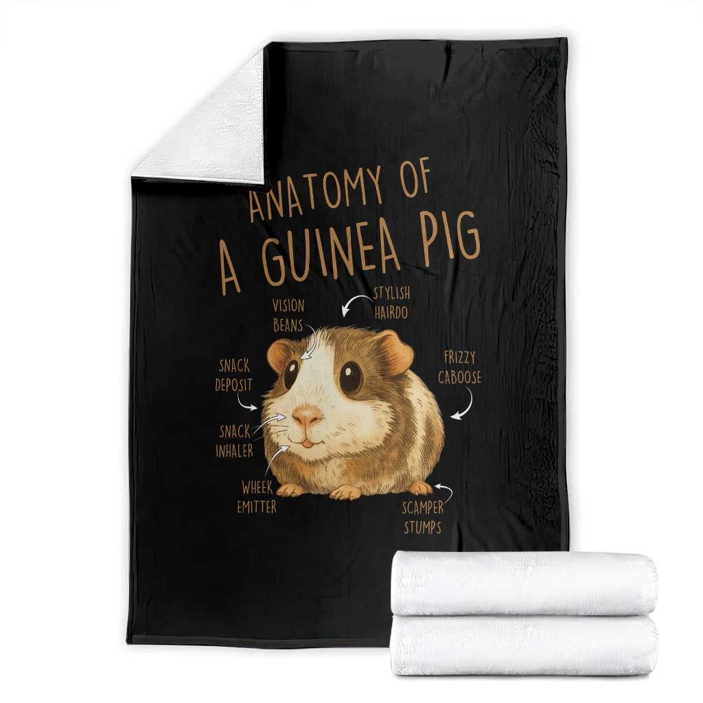 Anatomy Of A Guinea Pig Throw Blanket Funny Cavy Lover Animal Anatomy Gift - Wonder Print Shop