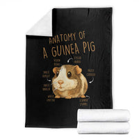 Anatomy Of A Guinea Pig Throw Blanket Funny Cavy Lover Animal Anatomy Gift - Wonder Print Shop