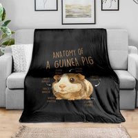 Anatomy Of A Guinea Pig Throw Blanket Funny Cavy Lover Animal Anatomy Gift - Wonder Print Shop