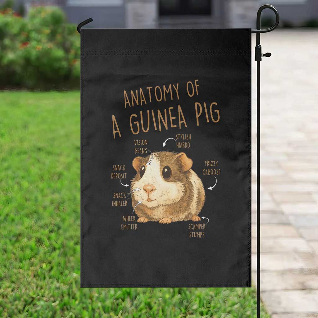 Anatomy Of A Guinea Pig Garden Flag Funny Cavy Lover Animal Anatomy Gift - Wonder Print Shop