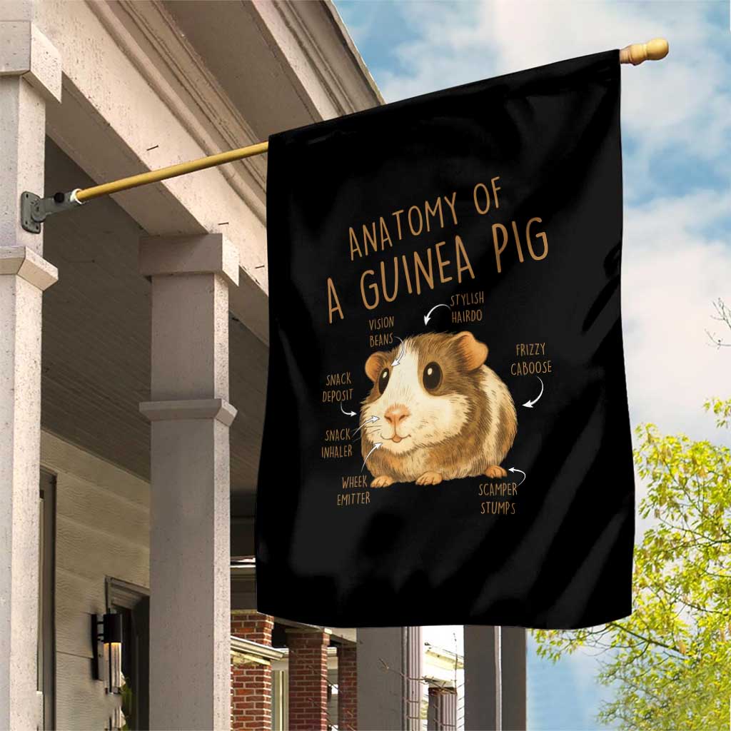 Anatomy Of A Guinea Pig Garden Flag Funny Cavy Lover Animal Anatomy Gift - Wonder Print Shop
