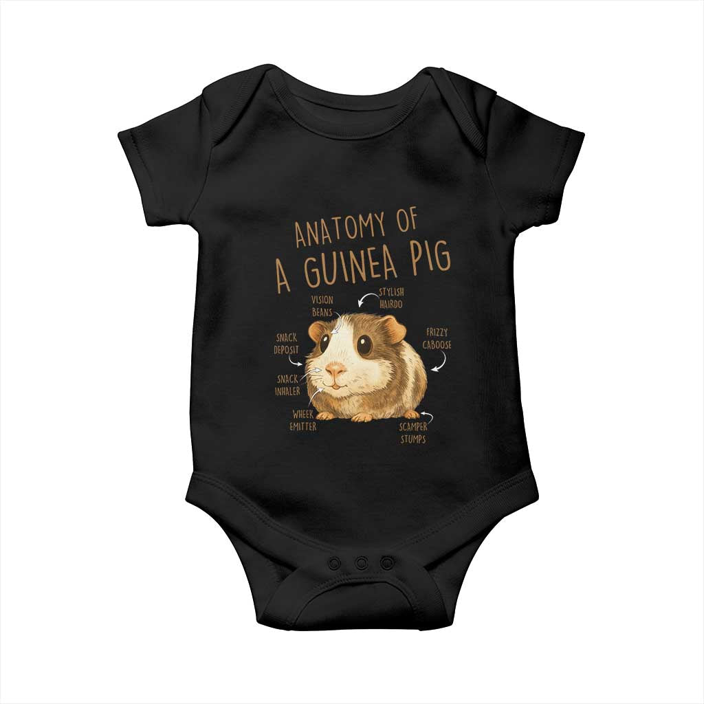 Anatomy Of A Guinea Pig Baby Onesie Funny Cavy Lover Animal Anatomy Gift - Wonder Print Shop
