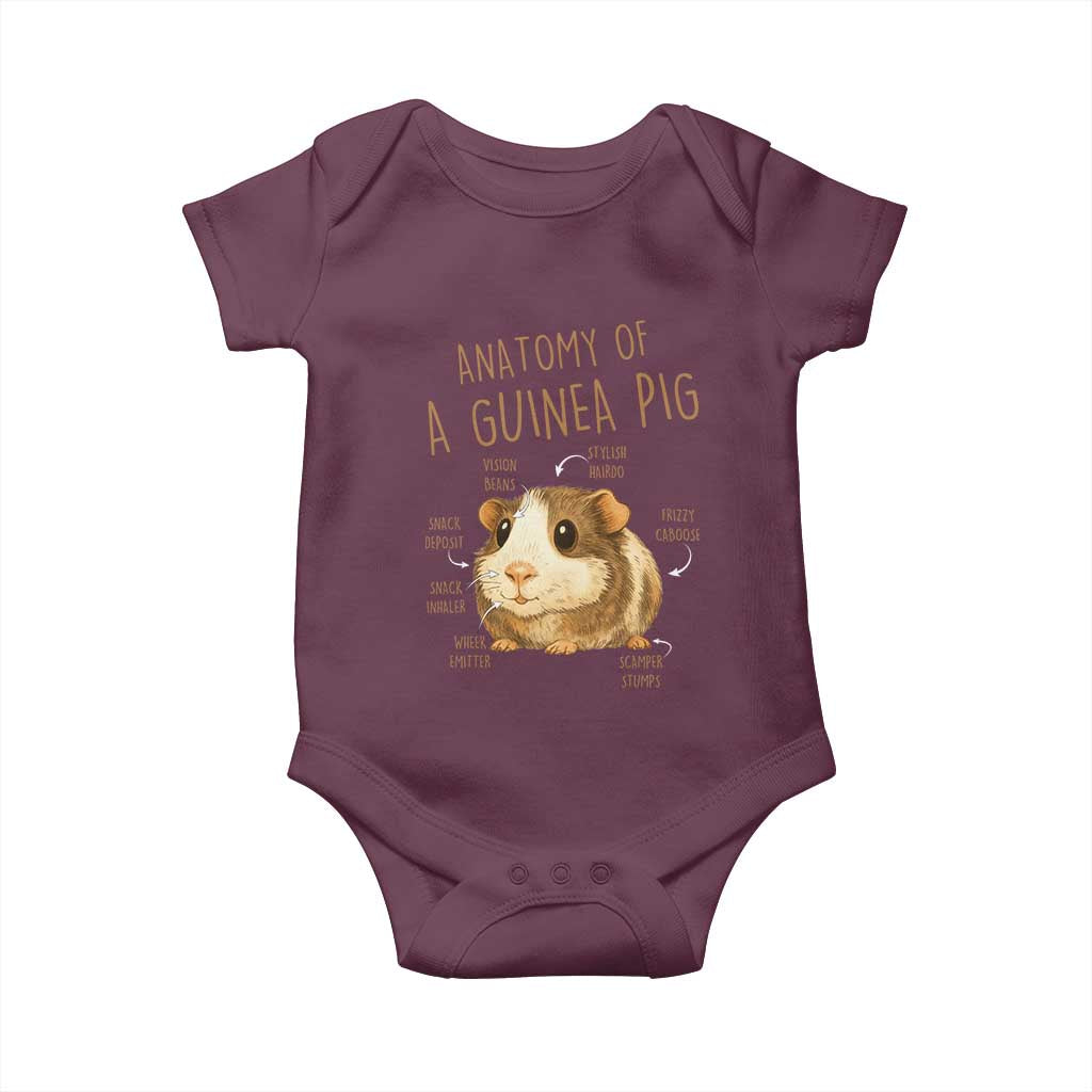 Anatomy Of A Guinea Pig Baby Onesie Funny Cavy Lover Animal Anatomy Gift - Wonder Print Shop