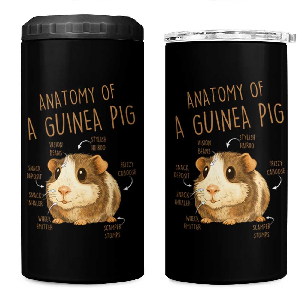 Anatomy Of A Guinea Pig 4 in 1 Can Cooler Tumbler Funny Cavy Lover Animal Anatomy Gift - Wonder Print Shop