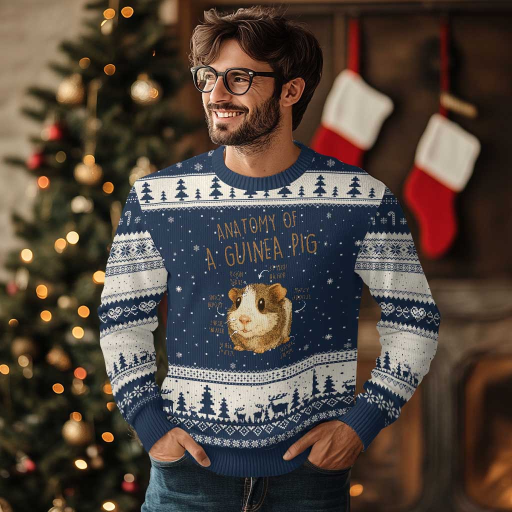 Anatomy Of A Guinea Pig Ugly Christmas Sweater Funny Cavy Lover Animal Anatomy Gift - Wonder Print Shop