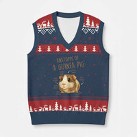 Anatomy Of A Guinea Pig V-Neck Knit Sweater Vest Funny Cavy Lover Animal Anatomy Gift - Wonder Print Shop