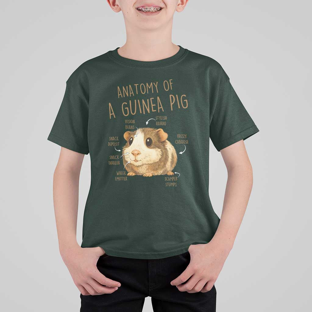 Anatomy Of A Guinea Pig T Shirt For Kid Funny Cavy Lover Animal Anatomy Gift - Wonder Print Shop