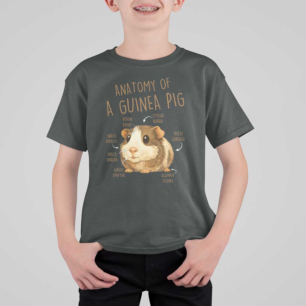 Anatomy Of A Guinea Pig T Shirt For Kid Funny Cavy Lover Animal Anatomy Gift - Wonder Print Shop