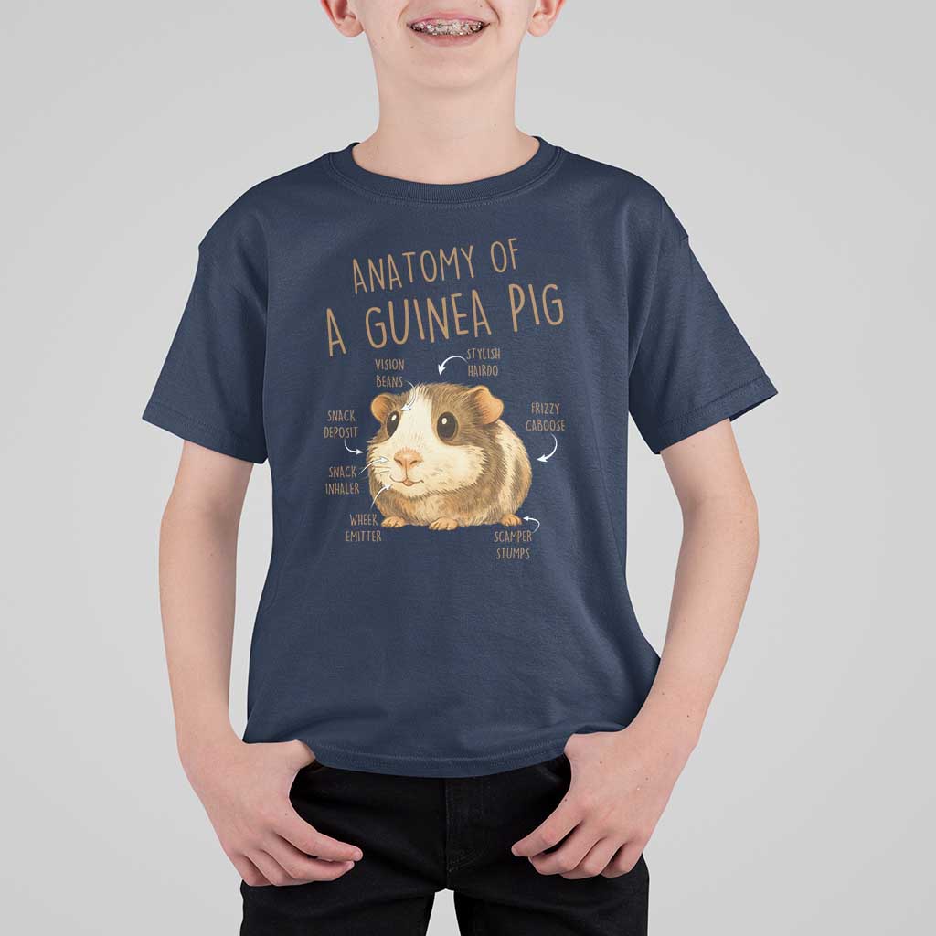 Anatomy Of A Guinea Pig T Shirt For Kid Funny Cavy Lover Animal Anatomy Gift - Wonder Print Shop