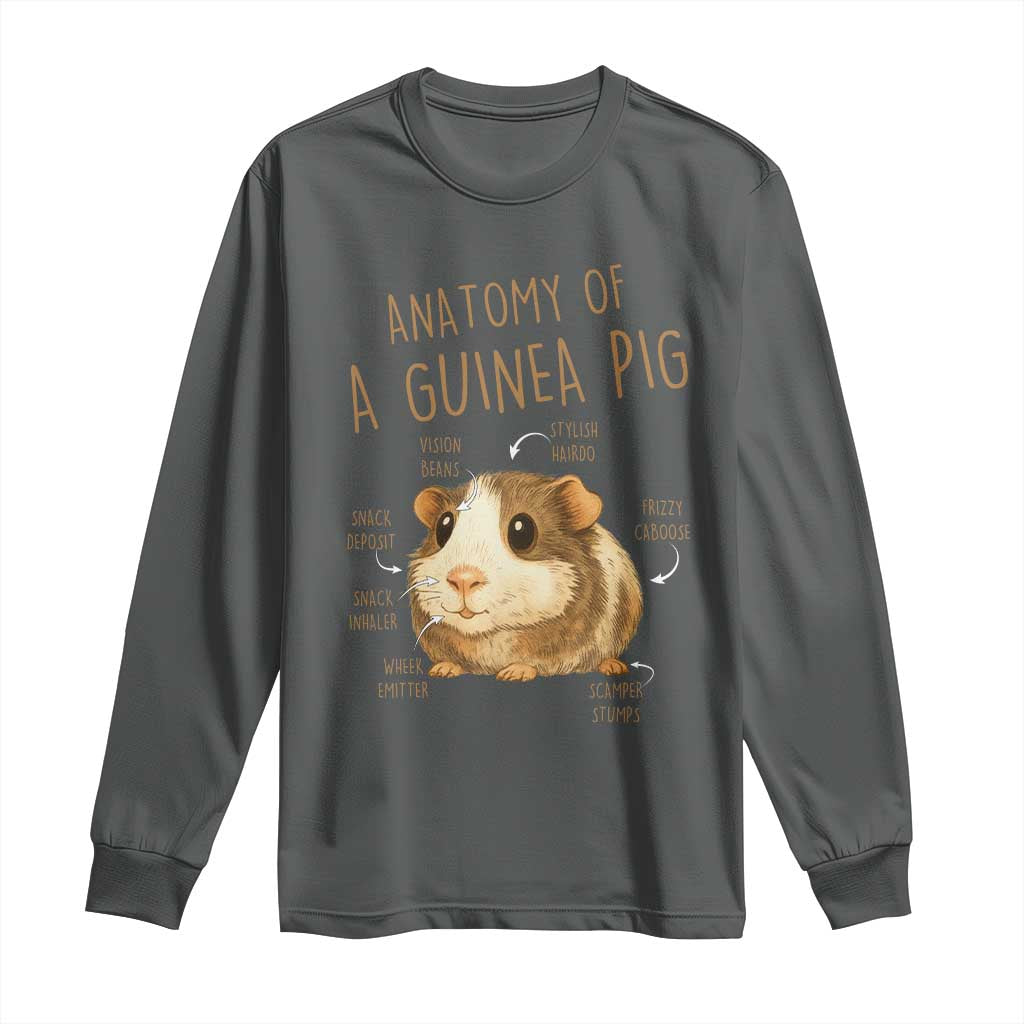 Anatomy Of A Guinea Pig Long Sleeve Shirt Funny Cavy Lover Animal Anatomy Gift - Wonder Print Shop