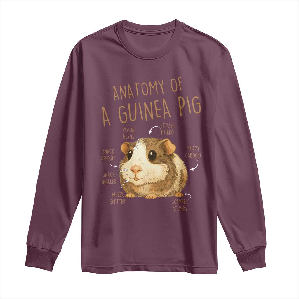 Anatomy Of A Guinea Pig Long Sleeve Shirt Funny Cavy Lover Animal Anatomy Gift - Wonder Print Shop