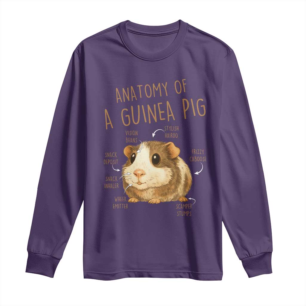 Anatomy Of A Guinea Pig Long Sleeve Shirt Funny Cavy Lover Animal Anatomy Gift - Wonder Print Shop