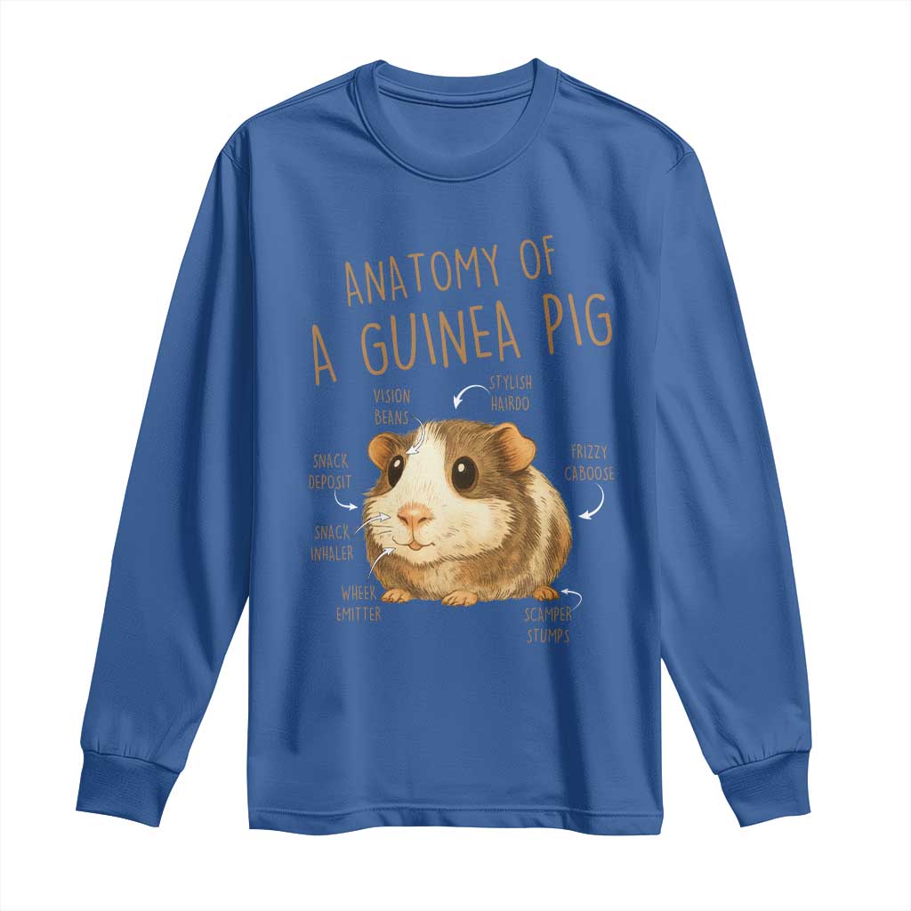 Anatomy Of A Guinea Pig Long Sleeve Shirt Funny Cavy Lover Animal Anatomy Gift - Wonder Print Shop