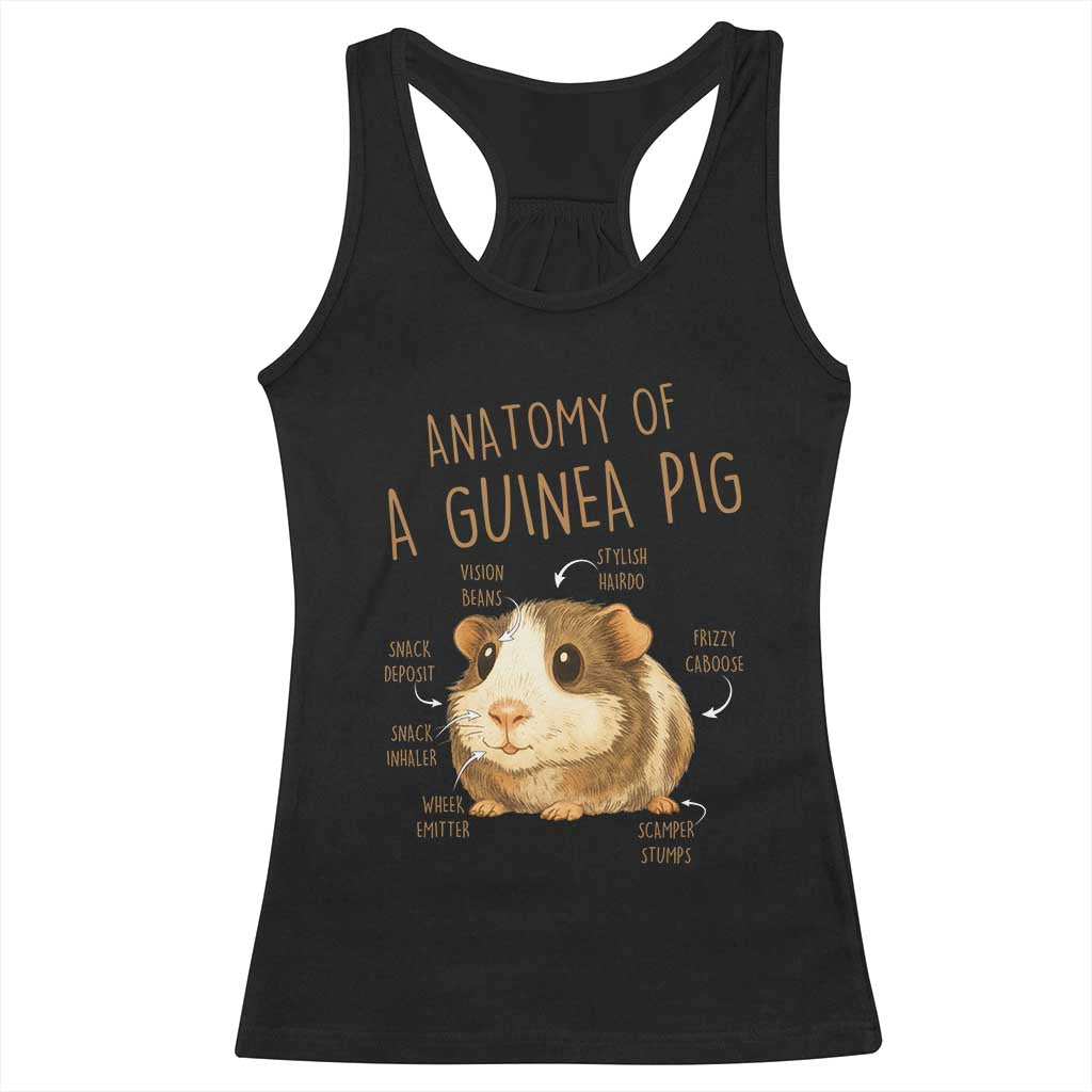 Anatomy Of A Guinea Pig Racerback Tank Top Funny Cavy Lover Animal Anatomy Gift - Wonder Print Shop