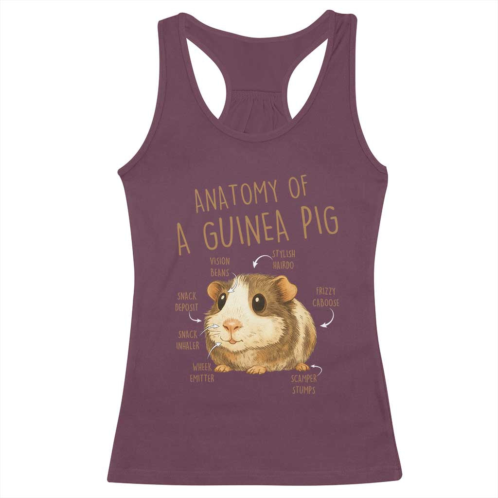 Anatomy Of A Guinea Pig Racerback Tank Top Funny Cavy Lover Animal Anatomy Gift - Wonder Print Shop