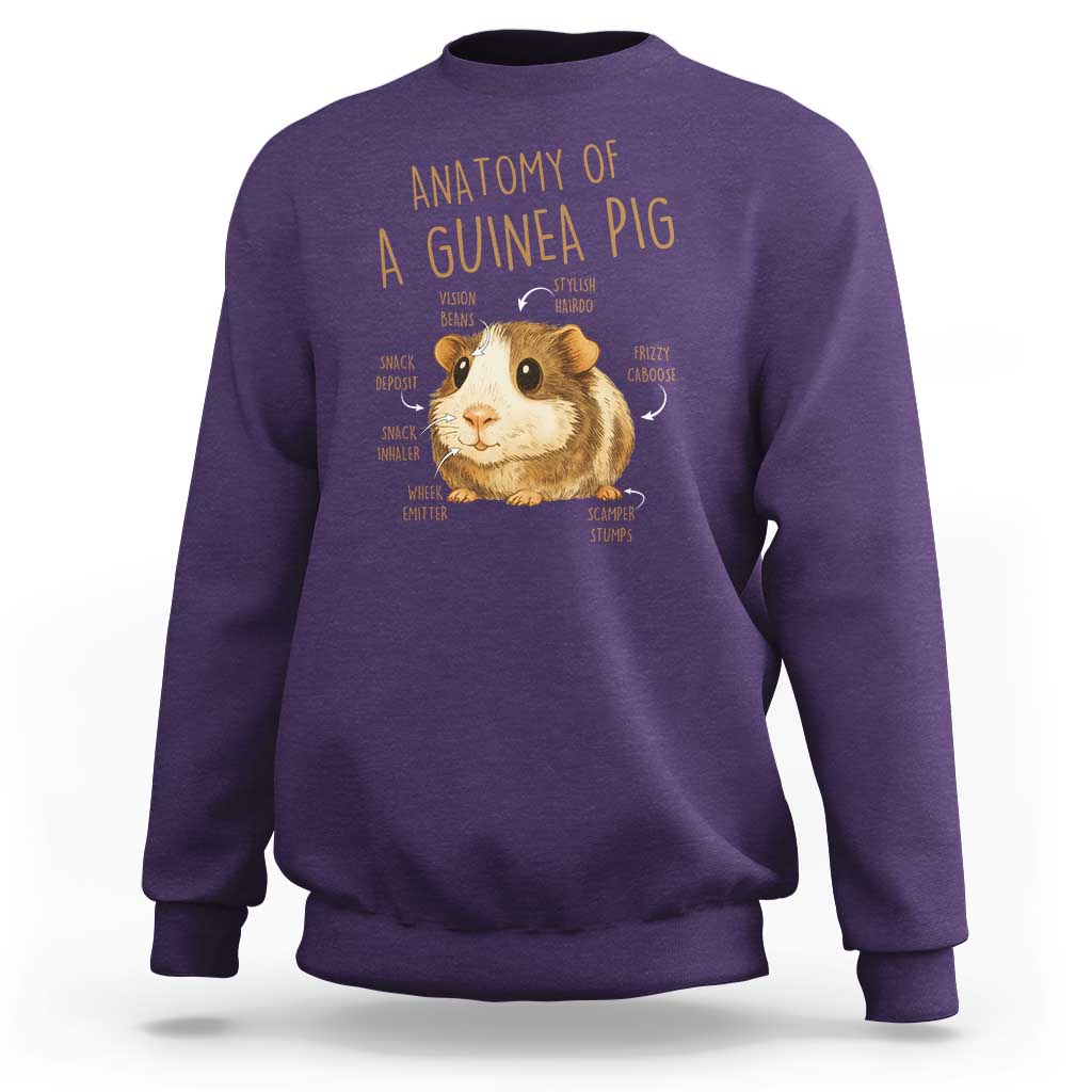 Anatomy Of A Guinea Pig Sweatshirt Funny Cavy Lover Animal Anatomy Gift - Wonder Print Shop