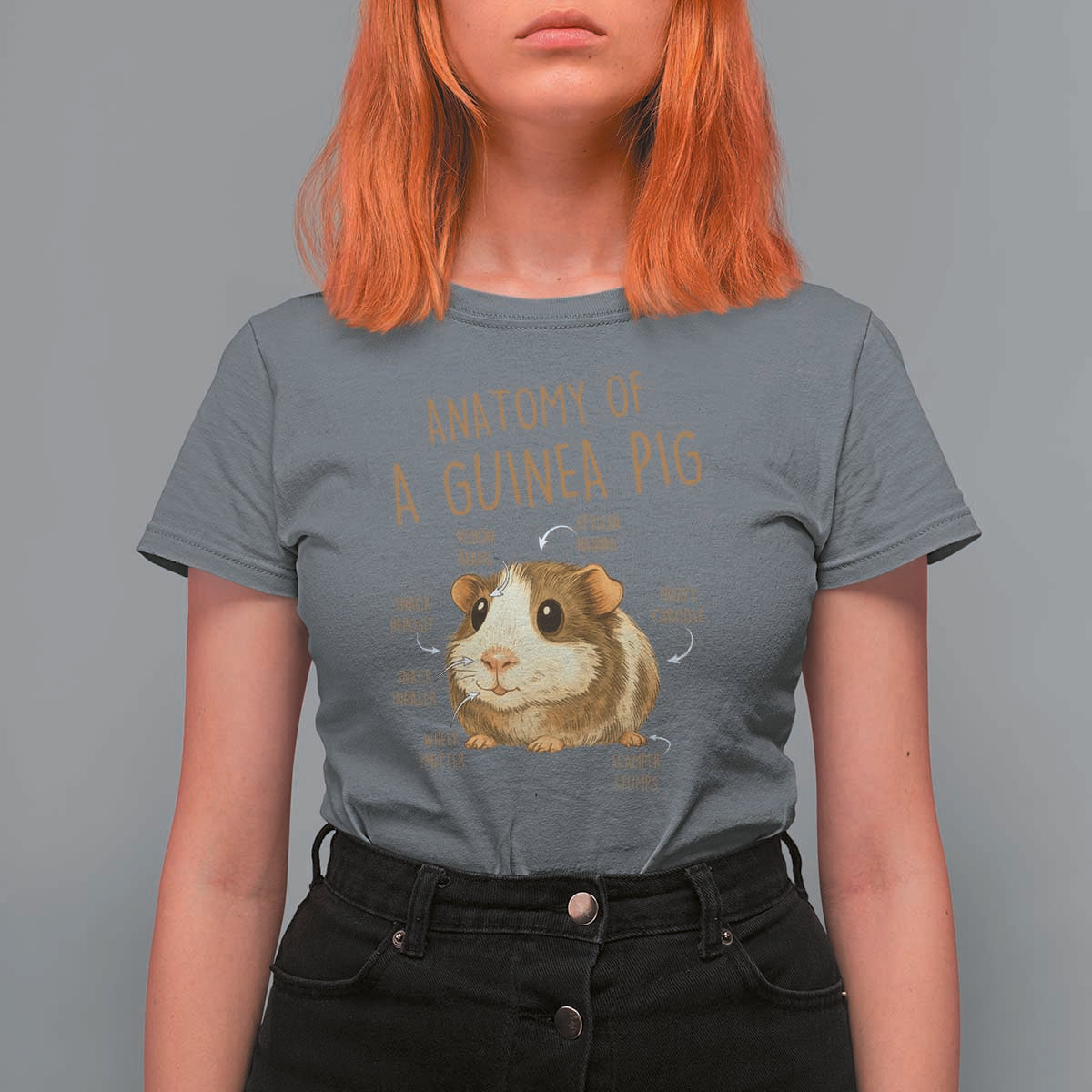Anatomy Of A Guinea Pig T Shirt For Women Funny Cavy Lover Animal Anatomy Gift - Wonder Print Shop