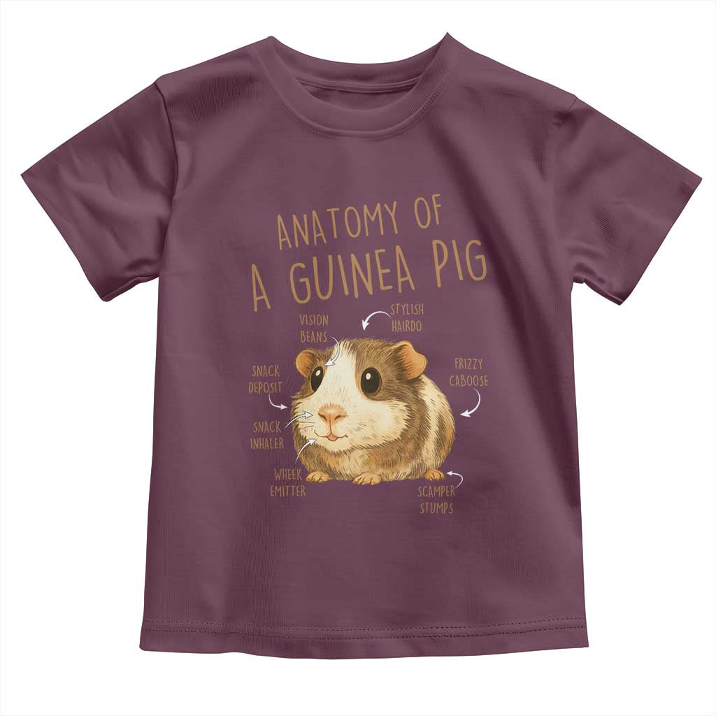 Anatomy Of A Guinea Pig Toddler T Shirt Funny Cavy Lover Animal Anatomy Gift - Wonder Print Shop