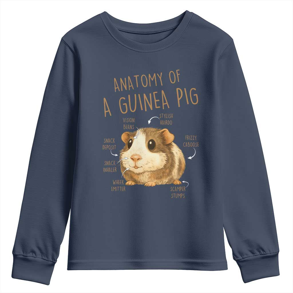 Anatomy Of A Guinea Pig Youth Sweatshirt Funny Cavy Lover Animal Anatomy Gift - Wonder Print Shop