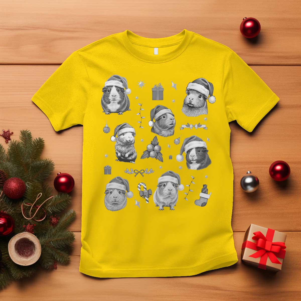 Christmas Guinea Pigs T Shirt Funny Cavy Lover Holiday Gift - Wonder Print Shop