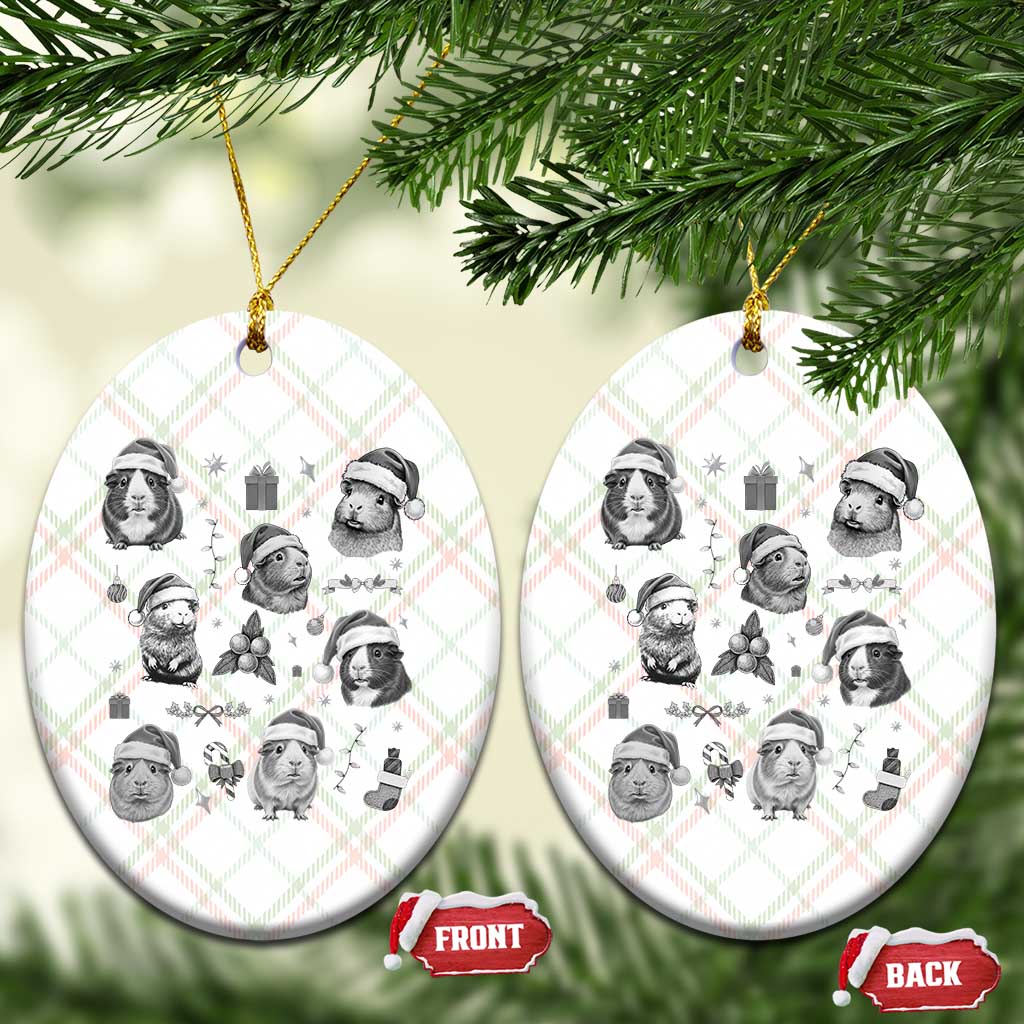 Christmas Guinea Pigs Ceramic Ornament Funny Cavy Lover Holiday Gift - Wonder Print Shop