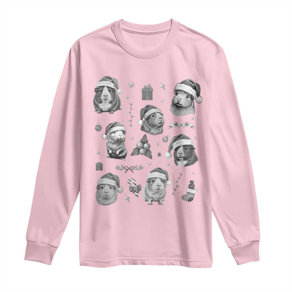 Christmas Guinea Pigs Long Sleeve Shirt Funny Cavy Lover Holiday Gift - Wonder Print Shop