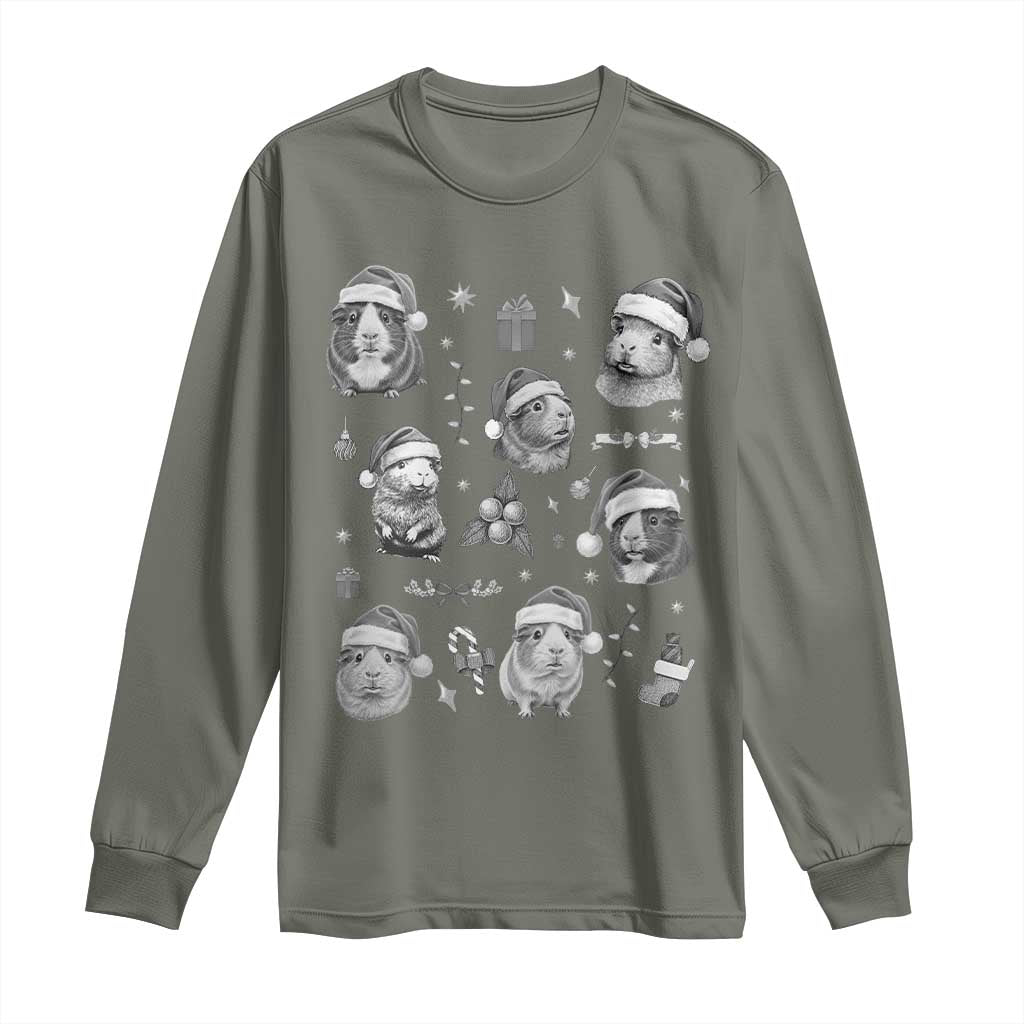 Christmas Guinea Pigs Long Sleeve Shirt Funny Cavy Lover Holiday Gift - Wonder Print Shop