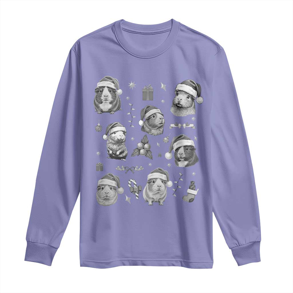 Christmas Guinea Pigs Long Sleeve Shirt Funny Cavy Lover Holiday Gift - Wonder Print Shop