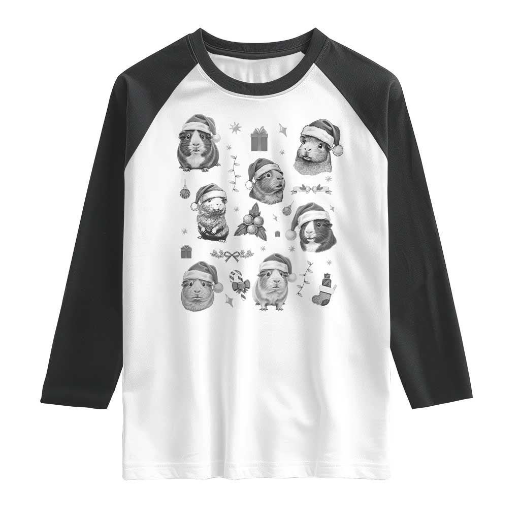 Christmas Guinea Pigs Raglan Shirt Funny Cavy Lover Holiday Gift - Wonder Print Shop