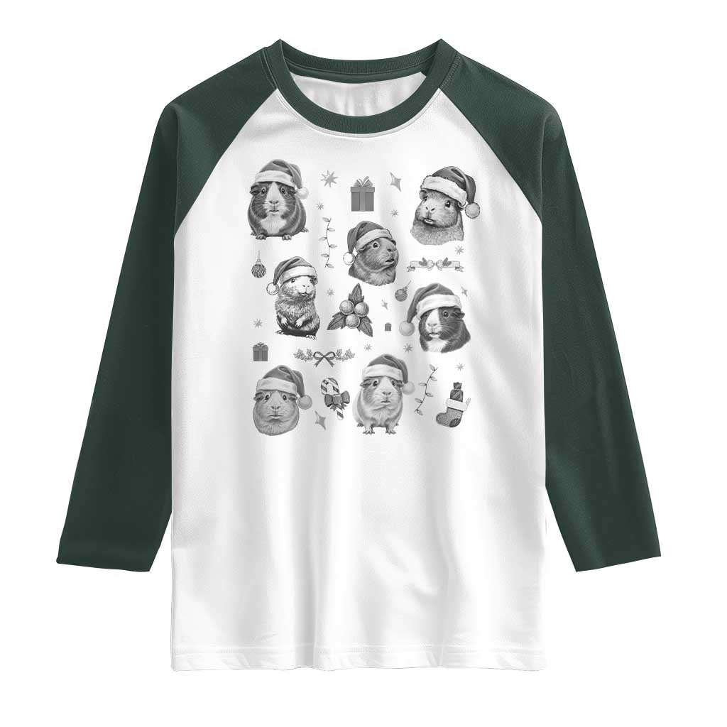 Christmas Guinea Pigs Raglan Shirt Funny Cavy Lover Holiday Gift - Wonder Print Shop