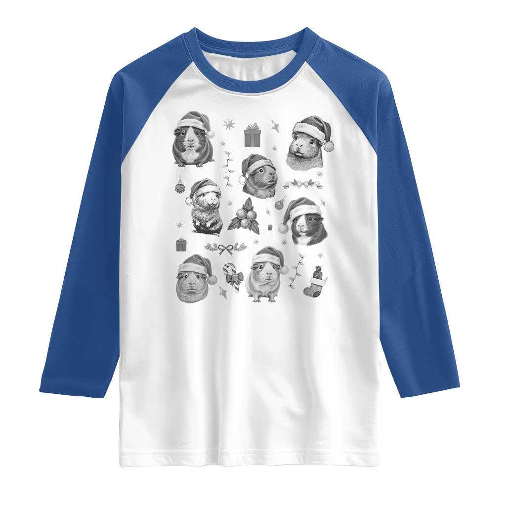 Christmas Guinea Pigs Raglan Shirt Funny Cavy Lover Holiday Gift - Wonder Print Shop