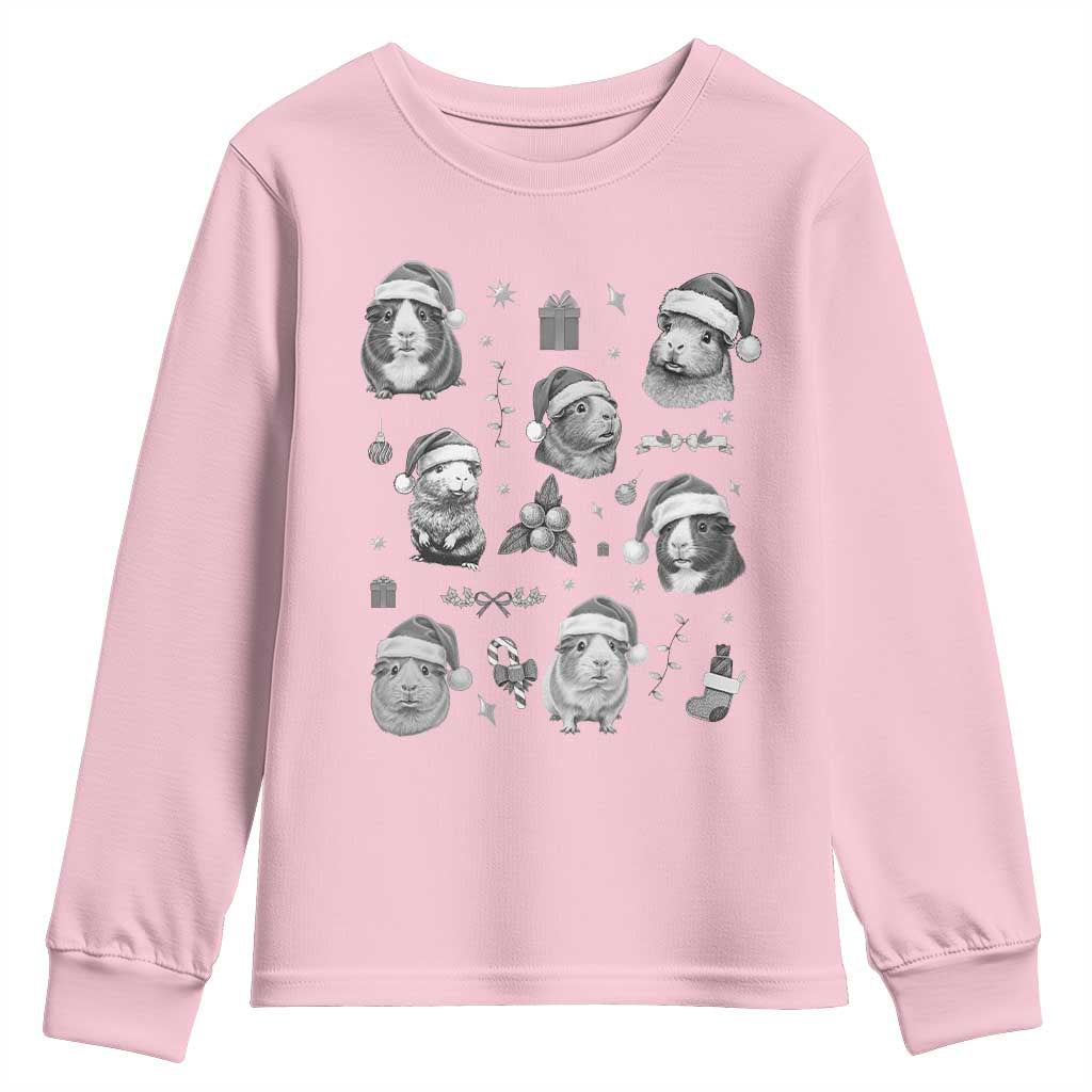 Christmas Guinea Pigs Youth Sweatshirt Funny Cavy Lover Holiday Gift - Wonder Print Shop