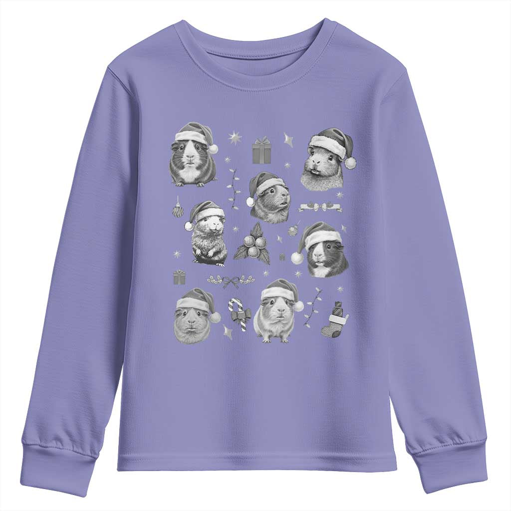 Christmas Guinea Pigs Youth Sweatshirt Funny Cavy Lover Holiday Gift - Wonder Print Shop