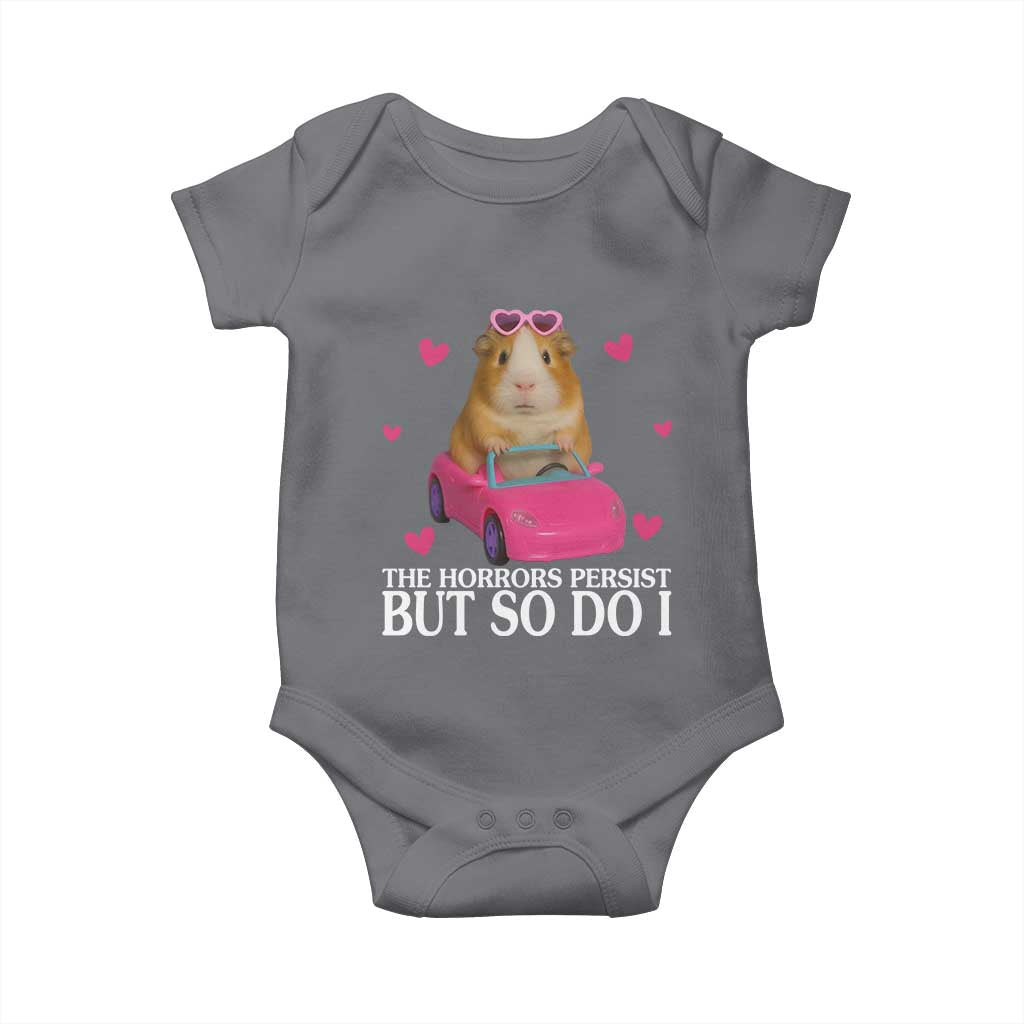 Funny Guinea Pig Lover Gift Baby Onesie The Horrors Persist But So Do I - Wonder Print Shop