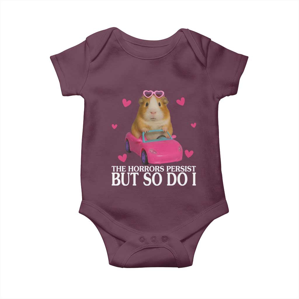 Funny Guinea Pig Lover Gift Baby Onesie The Horrors Persist But So Do I - Wonder Print Shop